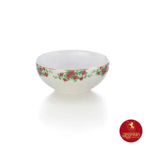 پیاله آبگوشت خوری چینی زرین ایتالیا اف سایز 16 طرح بیدگل