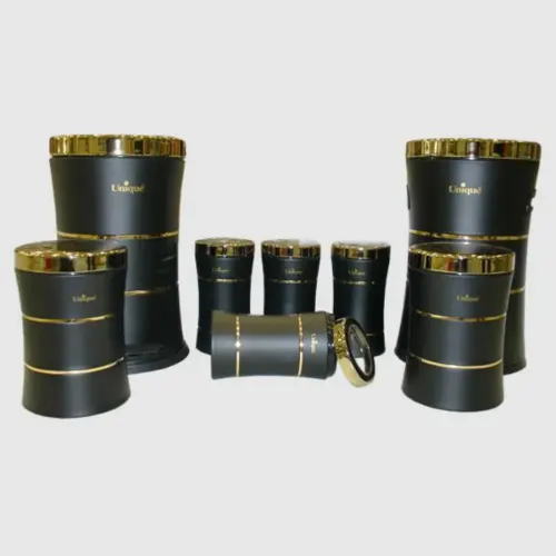 سرويس 8 پارچه یونیک مشكی درب طلایی UN-4594