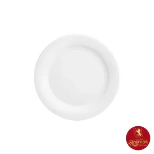 بشقاب تخت چینی زرین سایز 20 میوه خوری سفید هتلی 49 تک عددی