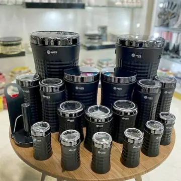 سرویس آشپزخانه مشکی سنباده ای درب طلايی 18 پارچه کريستالی ام جی اس MGS