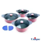 سرویس قابلمه یونیک رنگ صورتی کد UN-8809