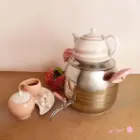 ست کتری و قوری ام جی اس صورتی مدل Aysan کد 1610
