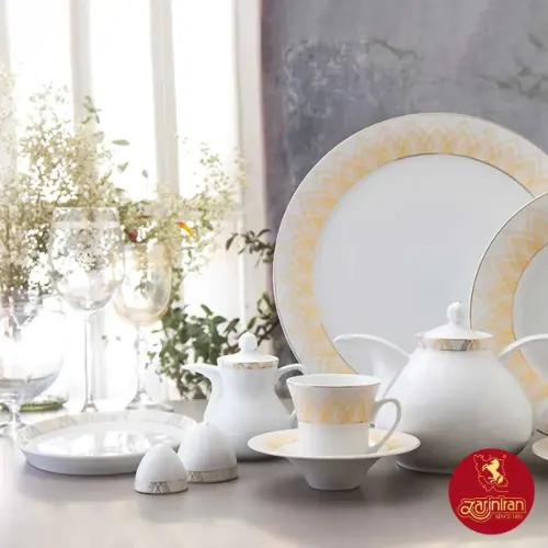 رنگ سرویس چینی زرین شهرزاد طرح میراندا 12 نفره