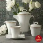 سرویس چای چینی زرین وینچی طرح ریوا طلایی 12 نفره