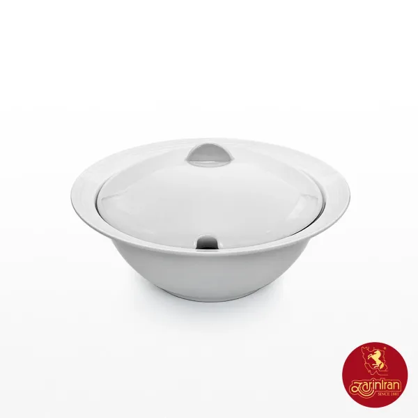 سوپ خوری هتلی چینی زرین با شیار ملاقه 1650 سی سی