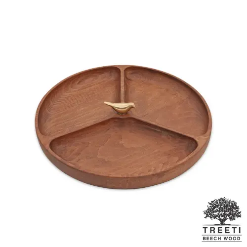 اردورخوری چوبی گرد سه خانه تیریتی بزرگ B2125
