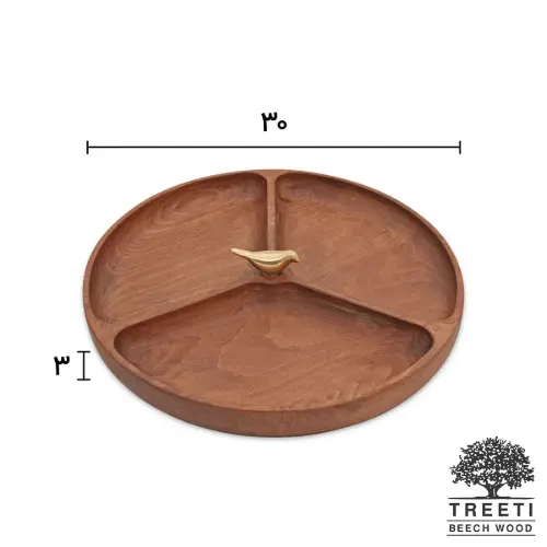اردورخوری چوبی گرد سه خانه تیریتی بزرگ  با پرنده B2125