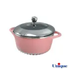 خرید قسطی سرویس قابلمه گرانیتی یونیک 15 پارچه صورتی UN-8746