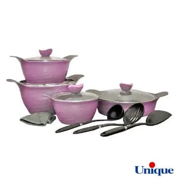 سرویس آشپزخانه 11 پارچه بادمجانی رز یونیک UN-7756