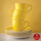 تصویر دکور شده سرویس 12 پارچه قهوه خوری چینی زرین ایتالیا اف طرح آفتاب