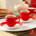سرویس 12 پارچه قهوه خوری چینی زرین ایتالیا اف طرح گیلاس
