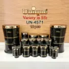 سرویس 18 پارچه کمر باریک خطی مشکی براق درب استیل یونیک UN-4571