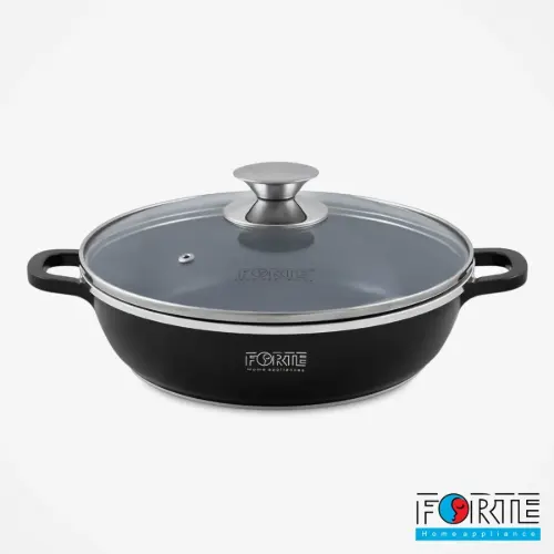 تابه سایز 28 دو دسته دایکاست درب نیمه استیل فورته