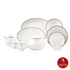 چینی زرین با کیفیت سرویس 12 نفره کامل شهرزاد طرح سپینود ارغوانی