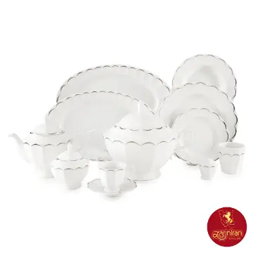 معرفی چینی زرین سرویس 12 نفره نئوکلاسیک طرح نارسیس پلاتینی