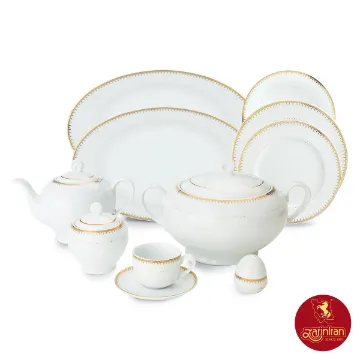 چینی زرین سرویس 12 نفره ایتالیا اف طرح سپیدار