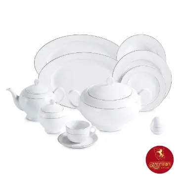 چینی زرین سرویس 12 نفره ایتالیا اف طرح سپیدصدف با بهترین کیفیت