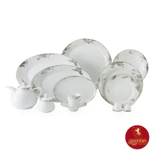 سرویس چینی زرین شهرزاد طرح کلودیا پلاتینی مرغوب