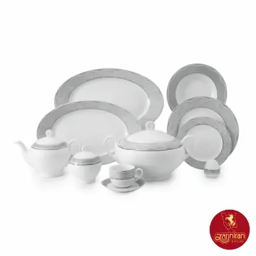 چینی زرین سرویس 12 نفره ایتالیا اف طرح ایزابل پلاتینی