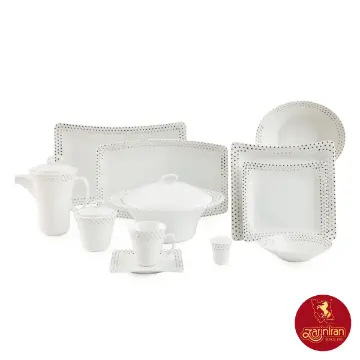 نمایش جزئیات برای سرویس اسپاتی پلاتینی چینی زرین وینچی 12 نفره 97 پارچه چینی زرین سرویس 12 نفره وینچی الیسه طرح اسپاتی پلاتینی