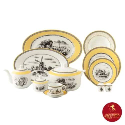 سرویس 12 نفره کامل رادیانس طرح ویلیج چینی زرین
