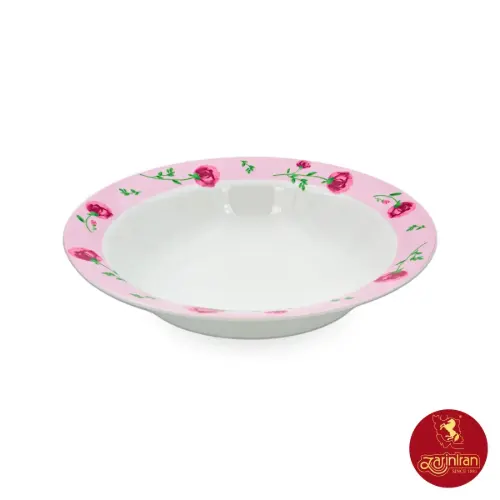 سالادخوری چینی زرین ایتالیا اف 25 سانتیمتری طرح پینک رز