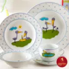 چینی زرین سرویس کودک 5 پارچه طرح پلیکان