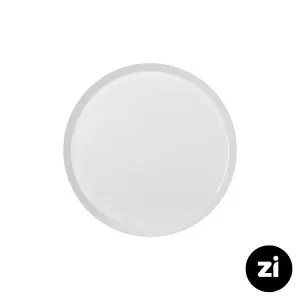بشقاب تخت چینی زرین فرم اس سفید سایز 24