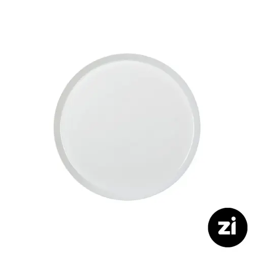 بشقاب تخت چینی زرین فرم اس سفید سایز 24