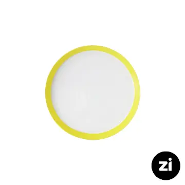 بشقاب تخت چینی زرین فرم اس پاستل لیمویی سایز 21