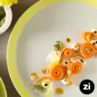 بشقاب تخت چینی زرین فرم اس پاستل لیمویی سایز 27