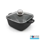 قابلمه سایز 20 پیرکس چهارگوش دایکاست مشکی فورته