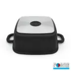 قابلمه سایز 20 پیرکس چهارگوش دایکاست مشکی فورته