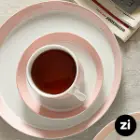 بشقاب تخت چینی زرین فرم اس پاستل صورتی سایز 18