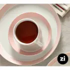 بشقاب تخت چینی زرین فرم اس پاستل صورتی سایز 30