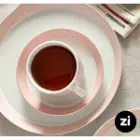 بشقاب تخت چینی زرین فرم اس پاستل صورتی سایز 33