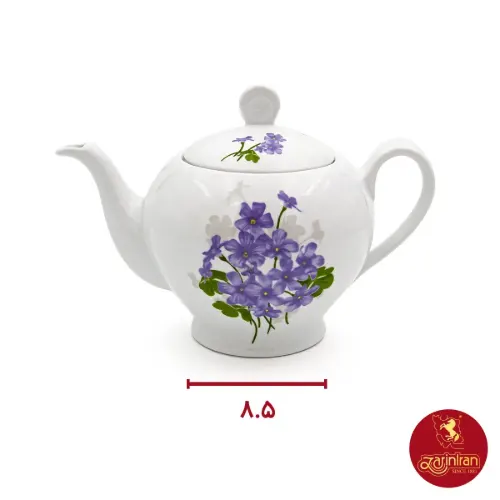 چینی زرین قوری ایتالیا 8 طرح یاس بنفش