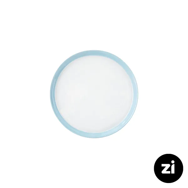 بشقاب تخت چینی زرین فرم اس پاستل آبی سایز 18