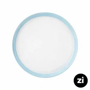 بشقاب تخت چینی زرین فرم اس پاستل آبی سایز 30