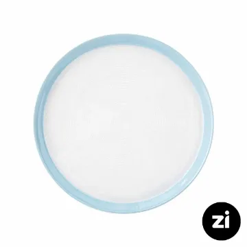 بشقاب تخت چینی زرین فرم اس پاستل آبی سایز 30