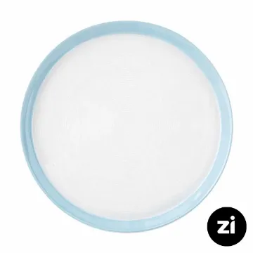 بشقاب تخت چینی زرین فرم اس پاستل آبی سایز 33