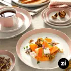 بشقاب تخت چینی زرین (Zi) فرم اس پاستل صورتی سایز 15