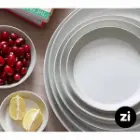 بشقاب تخت چینی زرین فرم اس پاستل طوسی سایز 18