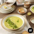 بشقاب تخت چینی زرین فرم اس پاستل کرم سایز 33