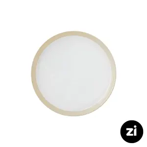 بشقاب تخت چینی زرین فرم اس پاستل کرم سایز 24