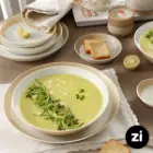 بشقاب تخت چینی زرین فرم اس پاستل کرم سایز 21