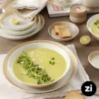 بشقاب تخت چینی زرین فرم اس پاستل کرم سایز 18