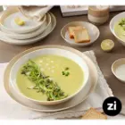 بشقاب تخت چینی زرین فرم اس پاستل کرم سایز 15