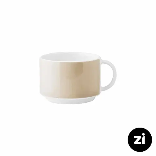 فنجان چایخوری چینی زرین فرم اس پاستل کرم سایز 8