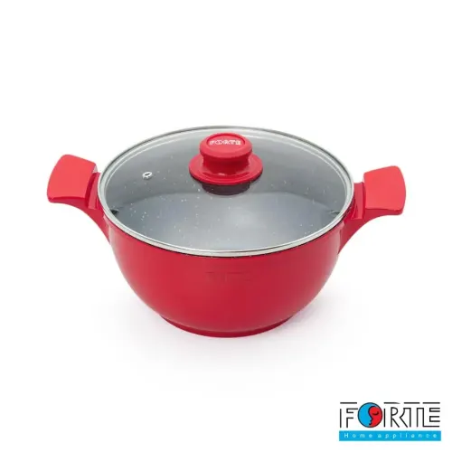 قابلمه گرانیتی فورته مدل اسکار پلاس سایز 28 رنگ قرمز
